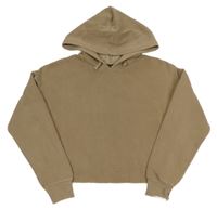 Béžová crop mikina s kapucí New Look