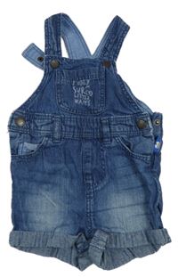 Tmavomodré riflové laclové kraťasy s nápisem Lupilu