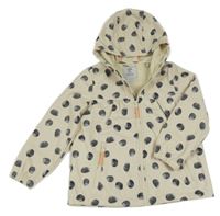 Béžovo-šedá puntíkatá softshellová bunda s kapucí Kiki&Koko