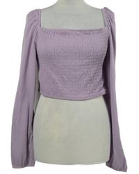 Dámská lila žabičková crop halenka H&M