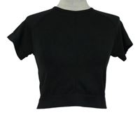 Dámské černé sportovní crop tričko Workout 