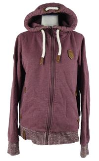 Pánská vínová propínací mikina s kapucí Naketano 