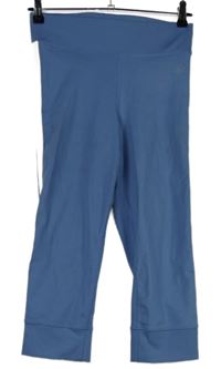 Dámské světlemodré sportovní capri legíny s pruhy 