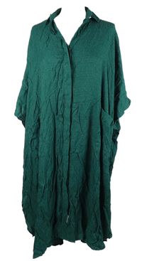 Nové - Dámské tmavozelené volné košilové šaty Splash 