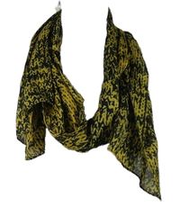 Dámská černo-žlutá vzorovaná šála 