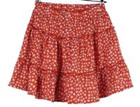 Dámská červeno-bílá kytičkovaná sukně s volánky Shein 