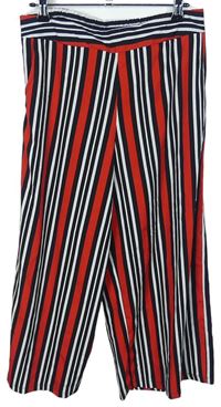 Dámské červeno-černé proužkované culottes kalhoty Boohoo 