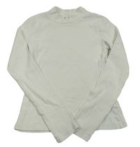 Bílé žebrované triko H&M