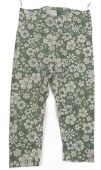Khaki květinové legíny C&A