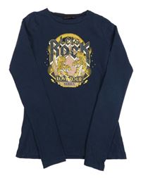 Tmavomodré triko s obrázkem Persival