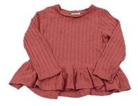 Růžové žebrované úpletové triko F&F