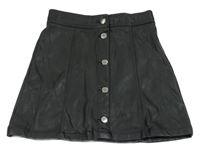 Černá koženková propínací sukně H&M