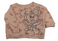 Světlerůžové úpletové triko s kytičkami a Minnie George