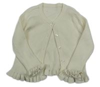 Smetanový žebrovaný propínací svetr Matalan