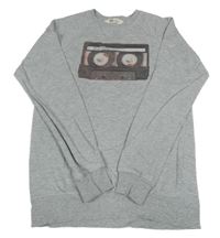 Šedá mikina s kazetou H&M 