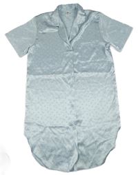 Světlemodrá saténová propínací pyžamová košile C&A