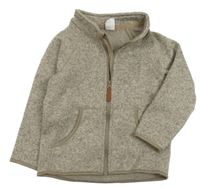Béžovo-hnědý melírovaný propínací svetr H&M