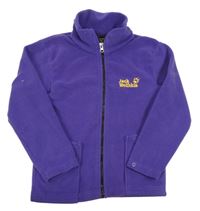 Fialová propínací fleecová funkční mikina Jack Wolfskin