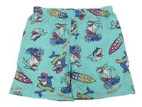 Světlemodré pyžamové kraťasy se žraloky Primark