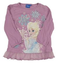 Světlefialové triko s Elsou a tylem Disney