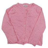 Růžový propínací svetr s 3D puntíky zn. Primark