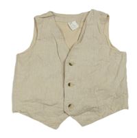 Béžová lněná společenská vesta H&M