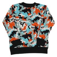 Zeleno-černo-bílá army mikina se sněhuláky Next 