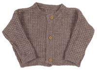 Starorůžový melírovaný vlněný propínací svetr George