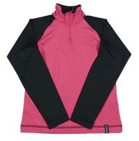 Růžovo-černá sportovní funkční mikina s logem etirel