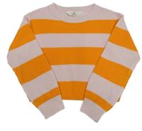 Světlerůžovo-oranžový pruhovaný crop svetr H&M