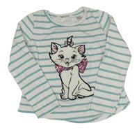 Bílo-modré pruhované triko s Marií s flitry H&M