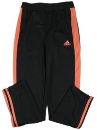 Černo-korálové sportovní tepláky Adidas