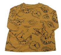 Béžové triko s dinosaury F&F