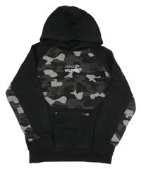 Černo-army mikina s nápisem a kapucí Matalan