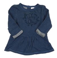 Tmavomodrá peplum tunika s nápisem C&A