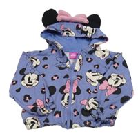 Světlemodrá propínací crop mikina s Minnie a kapucí Disney 