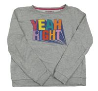 Šedá melírovaná mikina s nápisem Alive