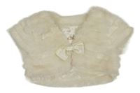 Smetanové kožešinové podšité bolerko 