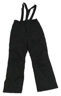 Černé šusťákové funkční oteplovačky s odepínací kšandami F&F