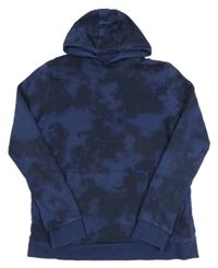 Tmavomodrá batikovaná mikina s kapucí M&S