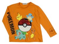 Oranžové triko s Pokémonem a flitry 