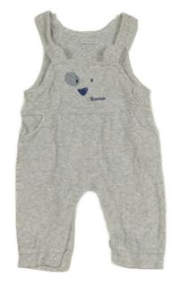 Šedé sametové laclové kalhoty s medvídkem Nou Nou