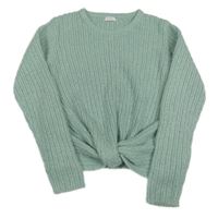 Světlemodrý třpytivý crop svetr s řasením Next 