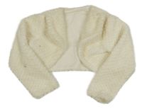 Smetanové chlupaté podšité bolerko 