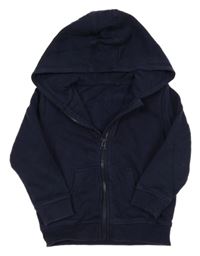 Tmavomodrá propínací mikina s kapucí George