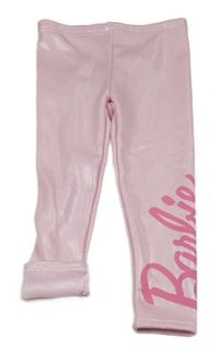 Světlerůžové zateplené legíny Barbie