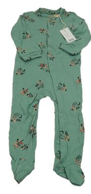 Nové - Zelený žebrovaný overal s houbičkami Lupilu