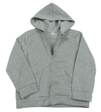 Šedá melírovaná propínací mikina s kapucí Shein