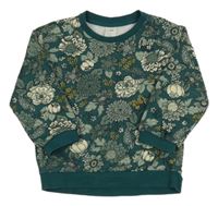 Petrolejová květovaná mikina H&M