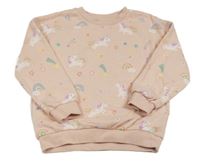 Broskvová mikina s jednorožci F&F